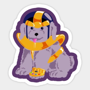 Bad puppy with infinity gauntlet Sticker